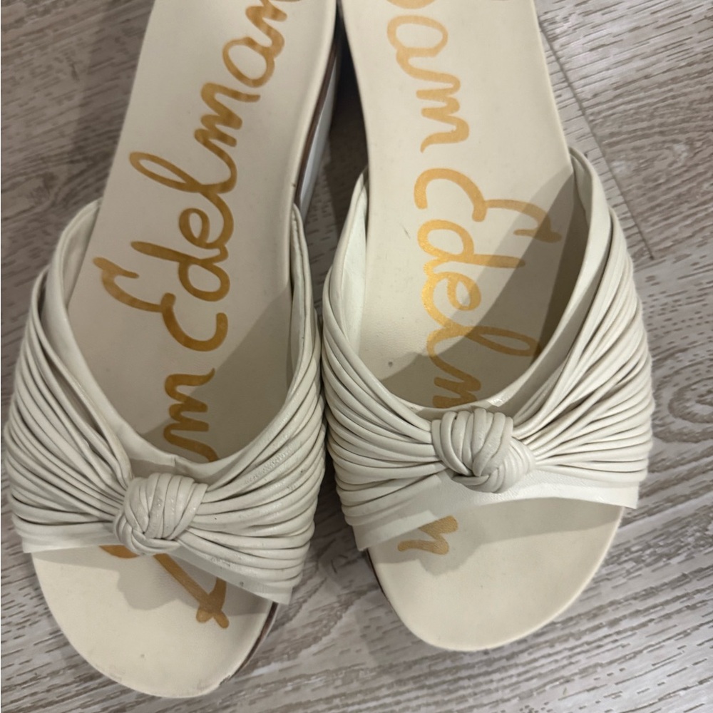 Sam Edelman Knotted Cream Slide Sandals